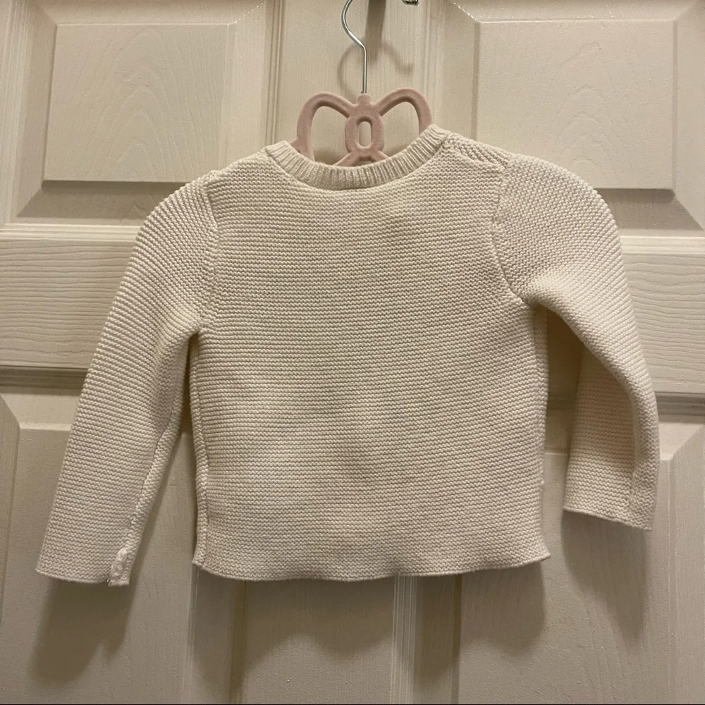 Baby B’Gosh Classic Preppy White Cotton Knit Button Down Cardigan 9 Months